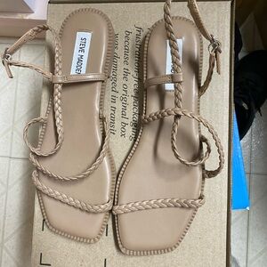 Steve Madden Braided Strap Sandals in Nude Tan